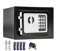 tectake® Caja Fuerte Pequeña con Cerradura Electronica, Sistema de Bloqueo de Doble Perno, Armario Pequeño, Caja Fuerte Empotrable, Cofre para Guardar Dinero, Documentos o Joyas - 23 x 17 x 17 cm