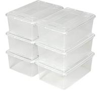 tectake Cajas de almacenaje de Zapatos Calzado Cajas plástico Transparente apilable 33x23x12cm - Varias cantidades - (1x6 | no. 401685)
