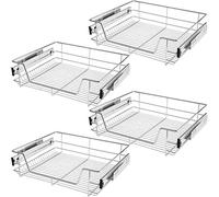 TecTake® Cajón Telescópico, Bandeja Extraible Armario, Rieles Extensibles, Organizador Cocina, Organizador Armario Cocina, Cajon Telescopico Cocina - 4 Cajones, Apto para armarios de 60 cm
