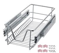 tectake® Cajón Telescópico, Bandeja Extraible Armario, Rieles Extensibles, Organizador Cocina, Organizador Armario Cocina, Cajon Telescopico Cocina - 1 Cajón, Apto para armarios de 30 cm