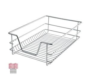 tectake® Cajón Telescópico, Bandeja Extraible Armario, Rieles Extensibles, Organizador Cocina, Organizador Armario Cocina, Cajon Telescopico Cocina - 1 Cajón, Apto para armarios de 40 cm