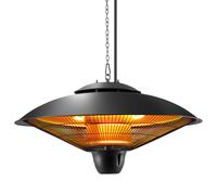 Tectake - Calefactor infrarrojo colgante SOLARIS ORBIT de 2500 W, Uso en interiores y exteriores, 2 niveles de potencia, Estufa de exterior de aluminio, Calentador de habitación, Ideal para alérgicos,