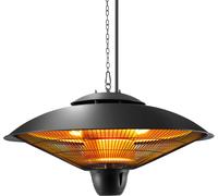 Tectake Calefactor radiante por infrarrojos de techo, 2500 W aluminio negro