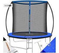 tectake® Cama elástica niños, Red de Seguridad, trampolín para niños, colchoneta para Saltar, Fitness Ejercicio, Saltador niños, colchoneta Saltar Jardin, Escalera, Estructura de Acero - Ø 244 cm
