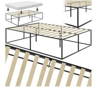 TecTake® Cama Matrimonio Metal, Almacenamiento Debajo, Estructura Cama 140x200 Doble Resistente, Somier Madera de Álamo, Diseño Minimalista, Cama Matrimonio Moderna, Cama Grande - 200 x 140 x 46,5 cm