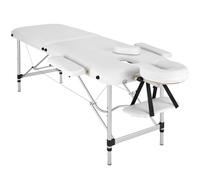 tectake® Camilla Masaje Plegable y Ajustable en Altura, Camilla Estética Profesional de Aluminio, Camilla Profesional Fisioterapia, Quiromasaje, Tatoos, 2 Zonas, con Cojines y Bolsa Transporte -Blanco