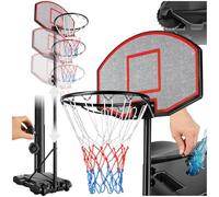 tectake® Canasta Baloncesto Infantil, Base Rellenable con Agua o Arena, con Ruedas, Juegos para Niños, Basket, Regalo Cumpleaños Infantil, Juegos Exteriores, Basketball - Ajustable 178/213 cm