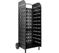 TecTake Carretilla para leña de chimenea Carretilla para leña Vagón de madera Leña Hogar Carreta de madera CHIMENEA Cesta Fuego NEGRO