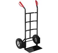 tectake® Carretilla de Mano, Estructura de Acero, Pala con Placas Protectoras, Carro con Ruedas de 27 cm, hasta 200 kg, Carretilla Jardin, Carretilla de Carga - Negro