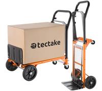 tectake® Carretilla Plegable con Rueda Carretilla Maciza, Soporte con Ruedas y Mango Ajustable, Trolley Compacto con Estructura Resistente para Carga, Carretilla de Carga - 80 Kilos de Carga