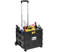 Tectake® Carrito Compra Plegable con Ruedas Grandes y Asa Telescópica, Carro Compra Plegable Compacto Tipo Caja Plastico, Ideal como Carro Supermercado - 45 x 37,5 x 97 cm