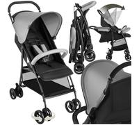 tectake® Carrito de Bebé Plegable, Cochecito Bebé con Arnés de 5 Puntos, Freno y Barra de Seguridad, Buggy con Respaldo y Reposapiés Ajustables, Capota Plegable, Apto de 0 a 36 Meses, 15 kg