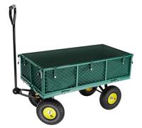 TecTake® Carro de Mano Plegable XXL - Carro Jardín con Lona Extraíble, Carretilla de Carga con Ruedas, Carrito Transporte Playa, Carrito Playa o Jardin, Carretilla Plegable - Verde