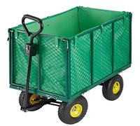 TecTake® Carro de Mano Plegable XXL, Doble Altura - Carro Jardín con Lona Extraíble, Carretilla de Carga con Ruedas, Carrito Transporte Playa, Carrito Playa o Jardin, Carretilla Plegable - Verde