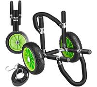 tectake® Carro de Transporte para Tabla de Surf o Padel Surf, Transporte de Playa, Aluminio, 2 Tablas, 20 kg de Carga, Ruedas de 24 cm, Correas Resistentes Ganchos de Metal - Negro/Verde