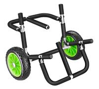 TecTake® Carro de Transporte para Tabla de Surf o Padel Surf, Transporte de Playa, Aluminio, 2 Tablas, 45 kg de Carga, Ruedas de 24 cm, Correas Resistentes Ganchos de Metal - Negro/Verde