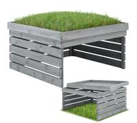 tectake® Caseta de jardin para cortacesped robot, garaje para robot cortacesped, techo ideal para plantar, caseta jardin exterior de pino, caseta robot cortacesped - Gris