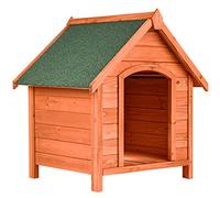 tectake® caseta para Perros de Madera, Techo de Tela asfáltica, Resistente a la Intemperie, Patas Altas, Suelo extraíble, caseta Perros Exterior, casa para Perros - 65 x 72 x 83 cm Madera