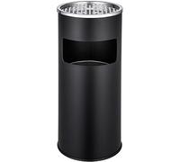 TecTake Cenicero de pie robusto 30 L cubo de basura papelera con depósito | (diámetro x alto): 25 x 61 cm (negro | no. 402282)