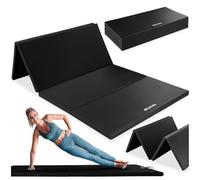 tectake Colchoneta de gimnasia, Colchoneta plegable, Esterilla para fitness portátil, Colchón para pilates (negro)