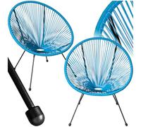 Conjunto de 2 sillas retro Santana estilo Acapulco - azul