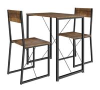 TecTake® Conjunto de Comedor, Juego de Dos sillas y Mesa para el salón, Conjunto de Asientos para la Cocina, Set de Muebles de Interior (Madera Industrial Oscura, rústica)