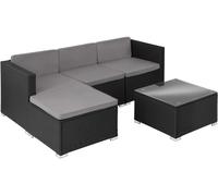 Tectake Conjunto de ratán, negro