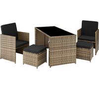 Tectake Conjunto de ratán para 2-4 personas incluye abridor, natural