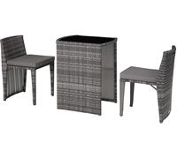 Tectake Conjunto de ratán y aluminio, gris