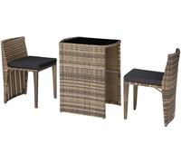 Tectake Conjunto de ratán y aluminio, natural