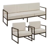 Tectake - Conjunto de salón de jardín COMOSA acolchado XXL, Conjunto de salón acogedor compuesto distintas partes, Máximo confort gracias a los cojines de asiento y respaldo ultragruesos, Estructuras