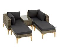 Conjunto de ratán con estructura de aluminio Bellaria - natural