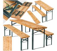 TecTake® Conjunto Jardin Exterior, Mesa Picnic Madera con Bancos para Exterior, Resistente, Exterior Ideal Camping, Mesa Plegable Jardin, Muebles de jardín compactos