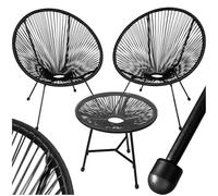 Conjunto de 2 sillas Santana con mesa - negro