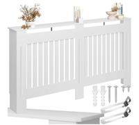 tectake® Cubre Radiador con Diseño de Lamas, Cubierta para Calefacción, Revestimiento para Radiadores, con Repisa Decorativa, Protección contra Calor, Fácil Limpieza, Escandinavo - 152,5 x 19 x 82 cm