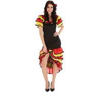 TecTake dressforfun Disfraz bailaora de Flamenco para Mujer | Maravilloso Vestido Largo + Bonita peineta con Flor (XXL | no. 300640)