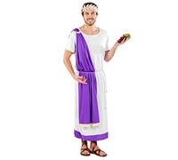 TecTake dressforfun Disfraz para Hombre de Emperador Romano Rey | Toga Larga con Corona de Laurel elástico y Cordel Plateado Que Sirve como cinturón (XL | no. 300217)