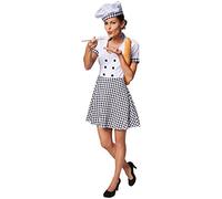 TecTake dressforfun Disfraz para Mujer de cocinera | con patrón de Cocina a Cuadros | Incl. Gorro de Cocinero a Juego (XXL | no. 301512)