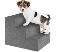 tectake® Escalera para Mascotas Muy Estable y Ligera 34,5 cm, Escalera para Perros y Gatos, Escalera Perro Cama, Cubierta Súper Suave y Antideslizante, Materiales Robustos para Durabilidad - Gris