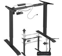 TecTake® Escritorio Elevable Electrico, Altura Eléctrica sin Escalonamientos, Mesa Elevable de Acero Robusto, Capacidad de Carga 70 kg, 129 x 65 x 121 cm - Negro
