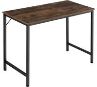 Tectake Escritorio estilo industrial estructura de acero 100 cm madera oscura