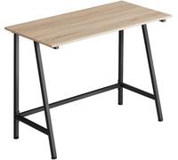 Tectake Escritorio estilo industrial marco de acero 100x50x77 cm madera clara