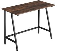 Tectake Escritorio estilo industrial marco de acero 100x50x77 cm madera oscura