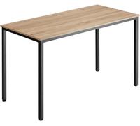 Tectake Escritorio estilo industrial marco de acero 120x60x75 cm madera clara