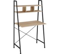 Tectake Escritorio industrial 3 compartimentos 85,5x46,5x140 cm madera clara