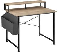 Tectake Escritorio industrial con soporte y bolsa 120x60x110 cm madera clara