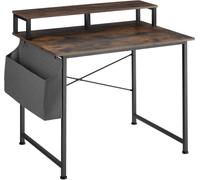 Tectake Escritorio industrial con soporte y bolsa 120x60x110 cm madera oscura