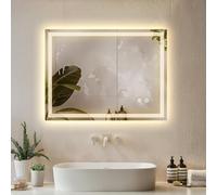 TecTake® Espejo Baño LED sin Marco Rectangular, Diseño Moderno, Espejo Pared con Luz, Espejos de Baño con Luces, Decoracion Hogar, Decoracion Pared - 50x70 cm