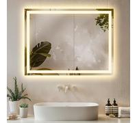 TecTake® Espejo Baño LED sin Marco Rectangular, Diseño Moderno, Espejo Pared con Luz, Espejos de Baño con Luces, Decoracion Hogar, Decoracion Pared - 60x80 cm