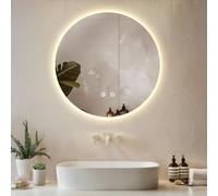 TecTake® Espejo Baño LED sin Marco Redondo, Diseño Moderno, Espejo Pared con Luz, Espejos de Baño con Luces, Decoracion Hogar, Decoracion Pared - 60x60 cm